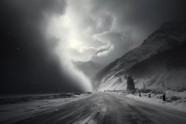 Photo a blizzard in the swiss alps