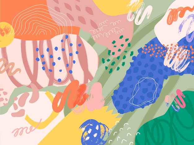 Blob abstract geometrisch retro creatief patroon achtergrond
