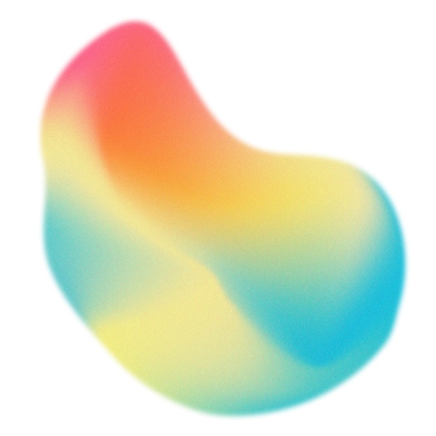 Blob форма png наклейка оранжевый желтый и синий цвет градиент элемент дизайна на прозрачном фоне