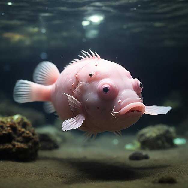 Photo blobfish chromatic exploration of underwater curiosity peculiar realms ai generated