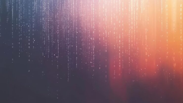 Photo block chain concept futuristic information technology involving big data and binary code showcasing data flow transfer of large datasets visual representation of interconnected data blocks