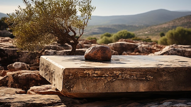 Block of Italian Travertine stone