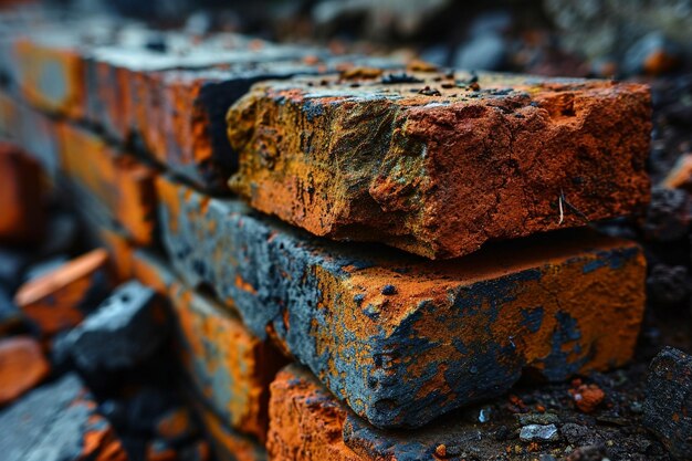 Block old brickwork wall rough