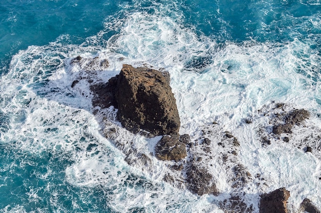 Block of stone in Ponta de Sao Lourenco in Madeira, Portugal