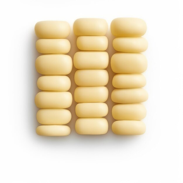 A block of yellow macaroni with the numbers 1 and 3.