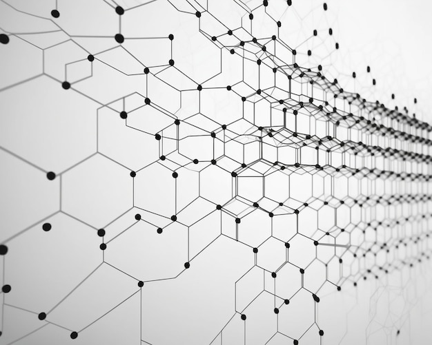 Blockchain-gegevensvelden Netwerk zeshoekige lijn verbinden stream Kunstmatige intelligentie