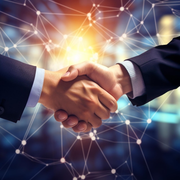 blockchain partners contract marketing handshake