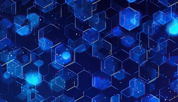 blockchain technology background in gradient blue