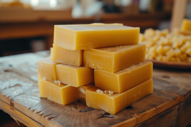 Photo blocks of beeswax for candle making raw beeswax handmade candle production