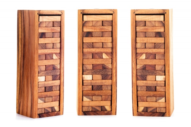 Blocks set of wood isolated