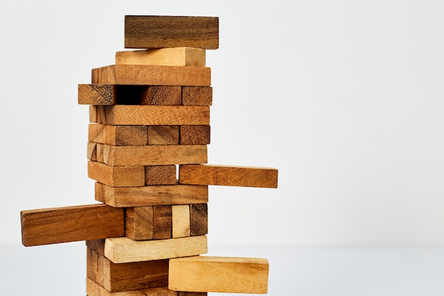 Blocks wood  on white  background