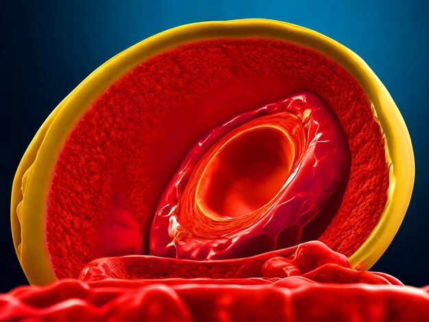 Bloedcellysis in het bloedvat echte anatomie in hoge had foto realistische hoge definitie