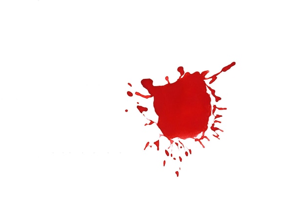 Foto bloedspatten rode vlekken van aquarel realistische bloedspatten voor halloween druppel bloed concept