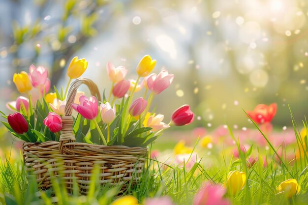 Foto bloeiend voorjaarsconcept barst met levendige bloemen in volle bloei