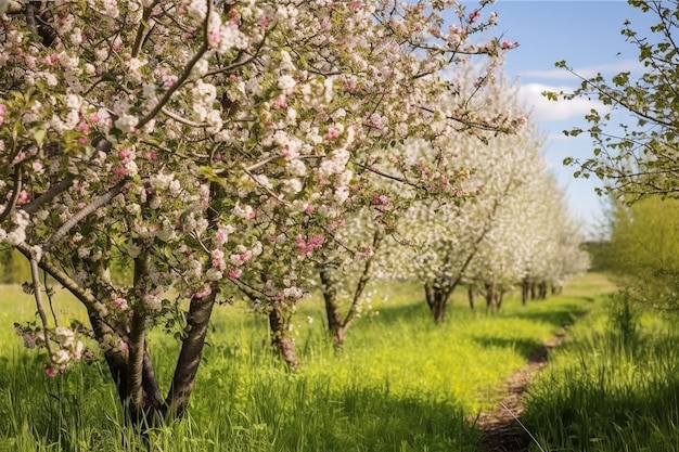 Bloeiende bomen in een natuurreservaat