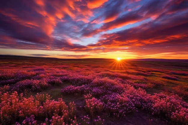 Bloeiende Heather Plant Erica Flower Field Tuinier Heather Idyllisch Moorland Patroon