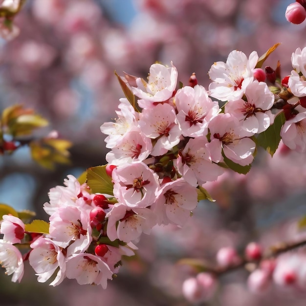 Bloeiende kersen tak in de lente tuin bij de huwelijksceremonie