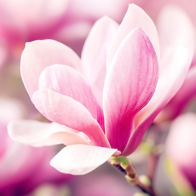 Bloeiende Magnolia Soulangiana Lente roze bloemen