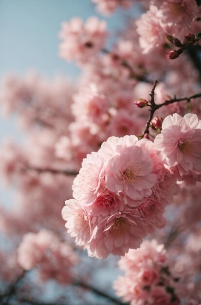 Bloeiende roze kersenbloesem in de natuur