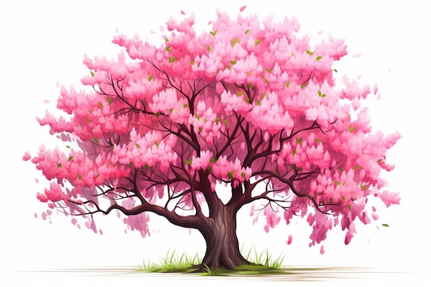 Foto bloeiende roze sakura boom geïsoleerd
