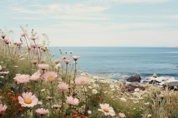 Foto bloeiende schoonheden aan de kust bloeiende bloemen aan de kust 32