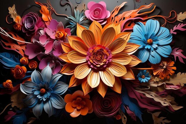 bloem graffiti kunst realistische florale achtergrond