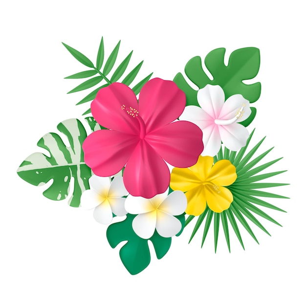 Bloem png sticker botanische 3D cartoon doorzichtige achtergrond