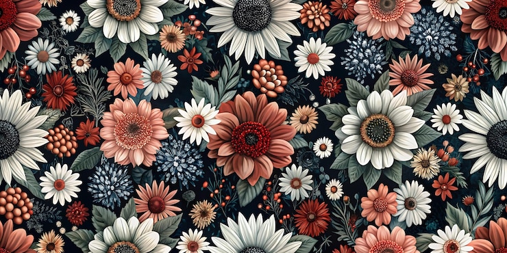 Foto bloemen achtergrond abstract patroon met met de hand geschilderde textuur