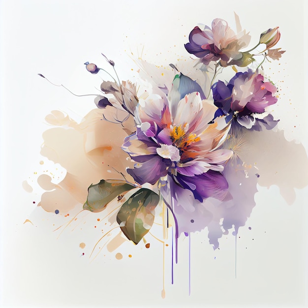 Bloemen aquarel illustratie