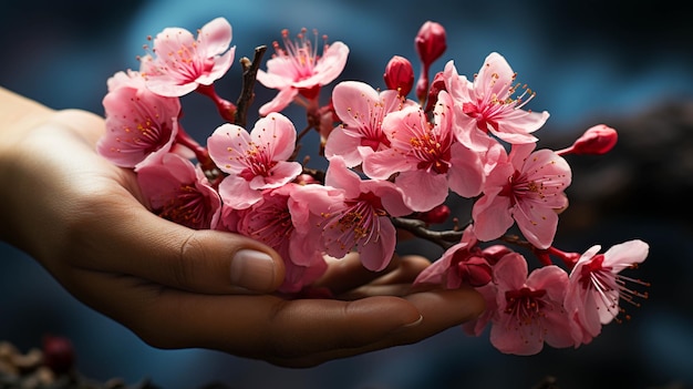 Foto bloemen bij de hand