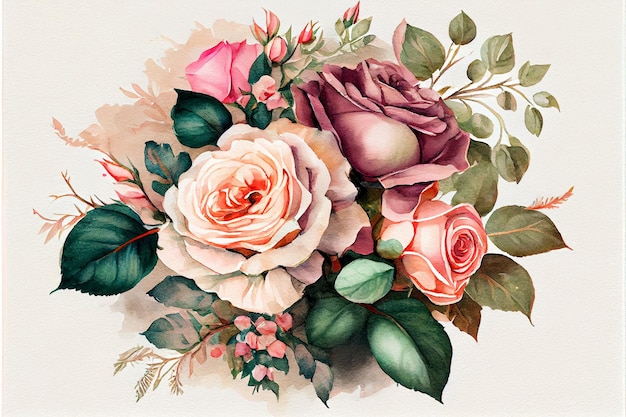 Bloemen Boeket Aquarel Illustratie