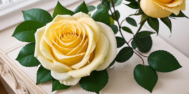 Bloemen bruiloft gele roos