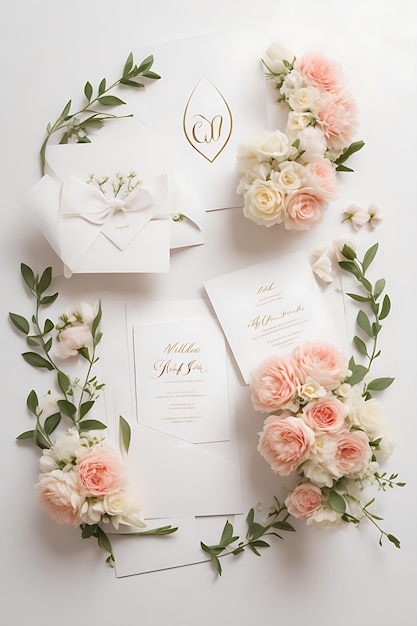 Bloemen bruiloft uitnodiging