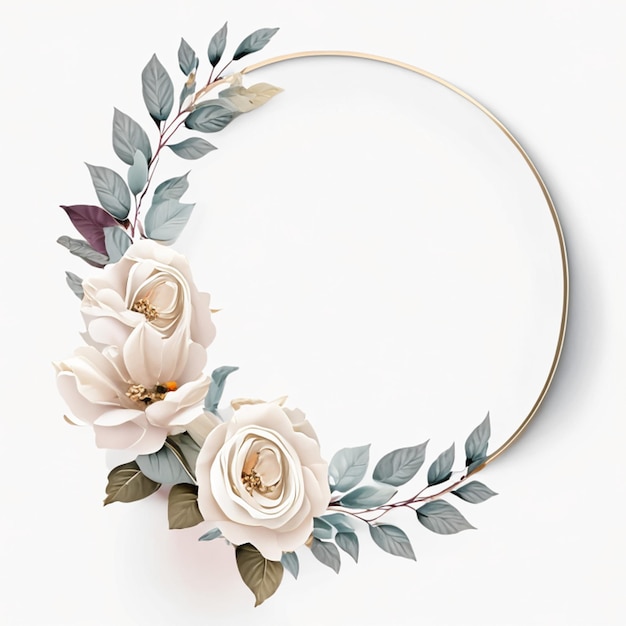 bloemen en bladeren op een witte achtergrond of bloem boho frame ontwerp