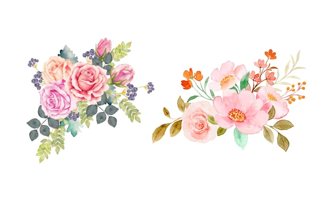 Bloemen en rozen geïsoleerd op witte achtergrond 1