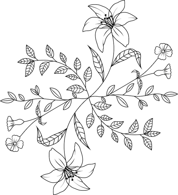 Bloemen en tuinen verlaten illustratie geïsoleerde tekening