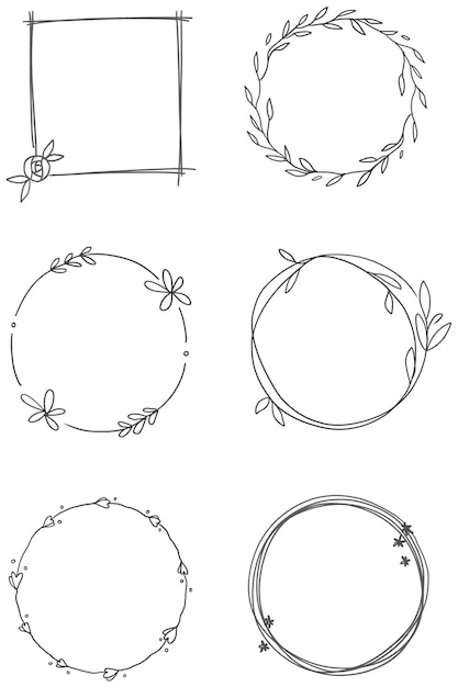 Bloemen frame set doorzichtig png