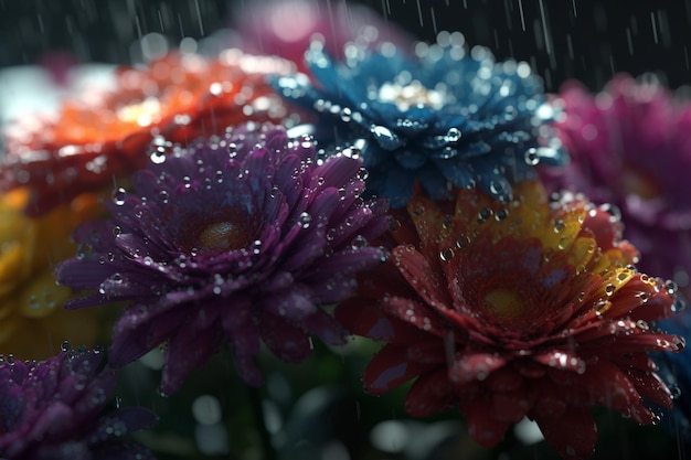 Bloemen in de regen wallpapers