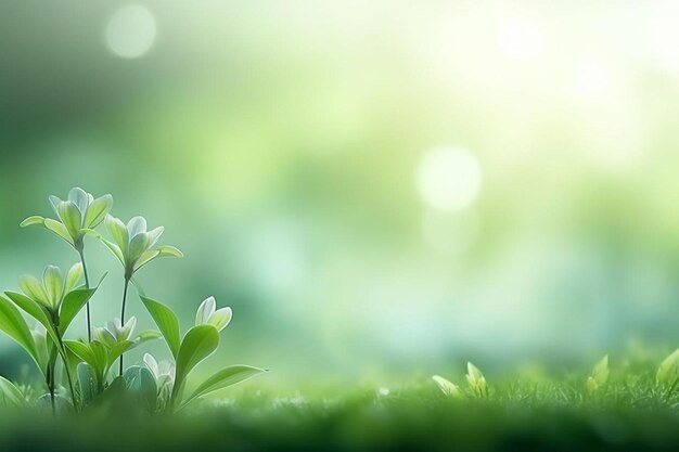 bloemen in het gras met zonlicht op de achtergrond