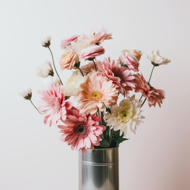 Bloemen in pot op witte achtergrond