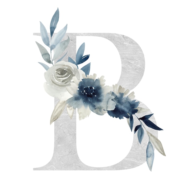 Bloemen letter B met pioenrozen