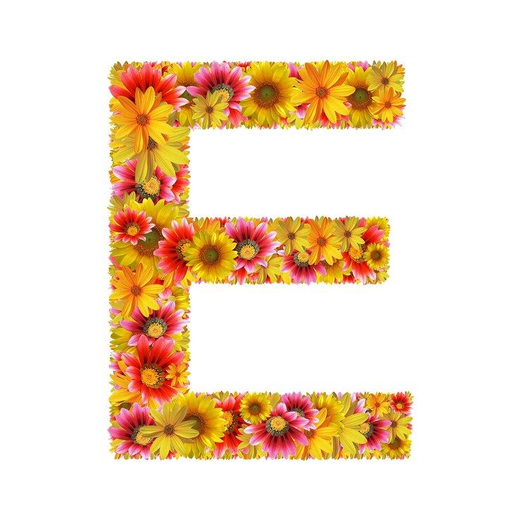 Foto bloemen letter e