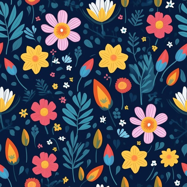 bloemen naadloos patroon achtergrond illustratie