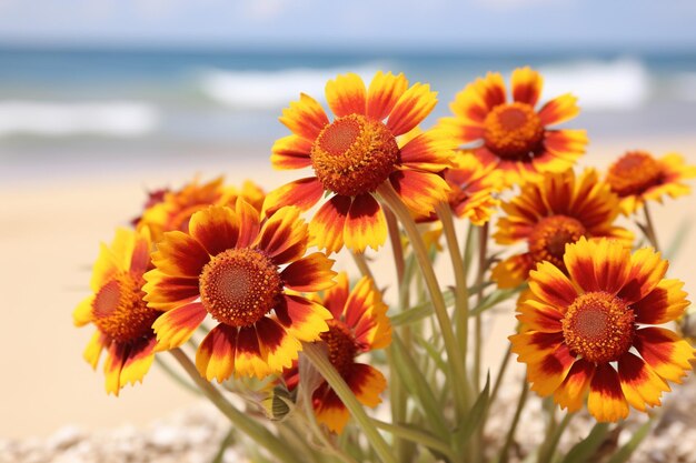 Bloemen op het strand