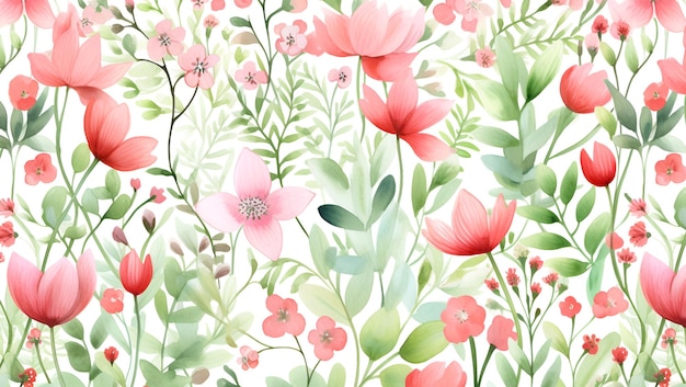 Bloemen patroon aquarel stijl achtergrond