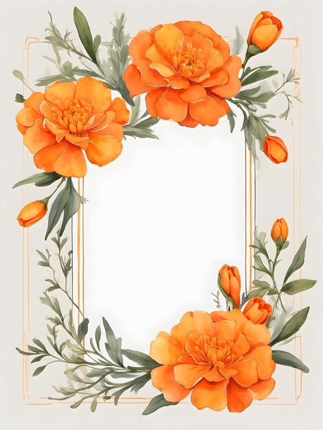 bloemen rand ontwerp bloemen frame sjabloon waterverf frame decoratieve bloemen rand vintage