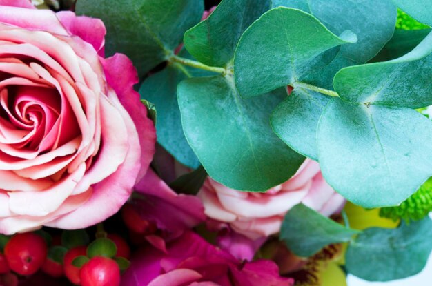 Bloemen samenstelling Boeket bloemen Bovenaanzicht Afbeelding