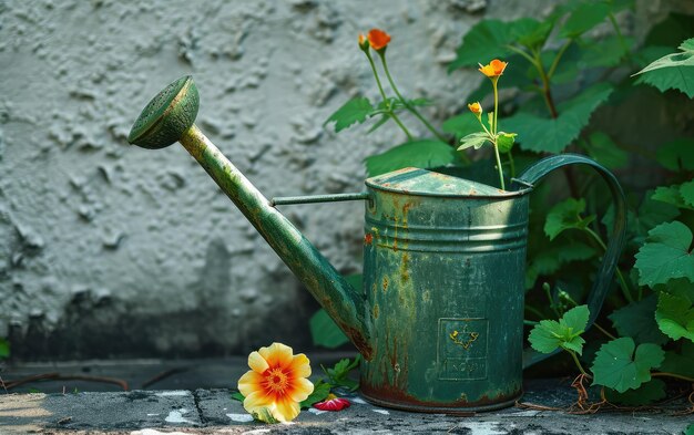 Bloemen spruiten uit de waterpot