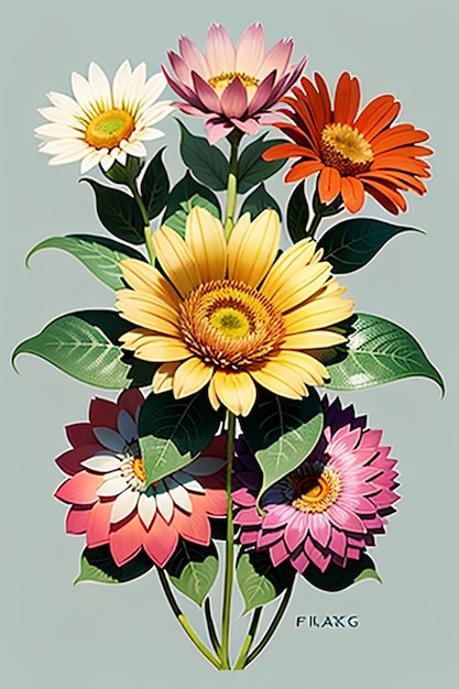 Bloemen Tekst Reclame Poster Propaganda Cover Ontwerp Banner Wallpaper Achtergrond Illustratie