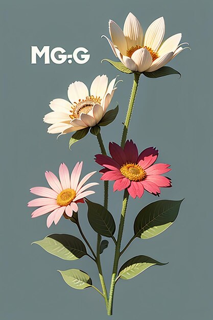 Bloemen Tekst Reclame Poster Propaganda Cover Ontwerp Banner Wallpaper Achtergrond Illustratie